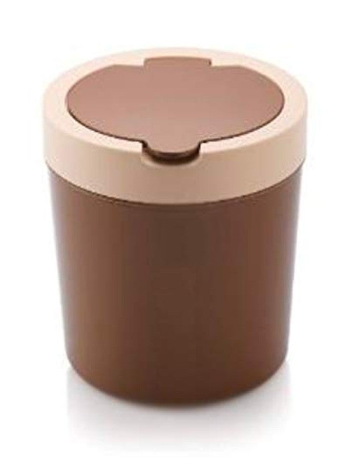 Unequetrend Plastic Swing-Lid Mini Trash Can, Tiny Garbage Can With Lid, Pack Of 1 (Multicolour) - Image 1